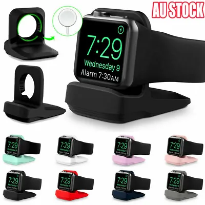 $12.45 • Buy For Apple Watch Series 7 6 5 4 3 SE Silicone Charger Charging Dock Stand Holder.