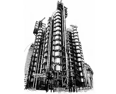 Lloyd's Building London PRINT Of The Original Ink Drawing A5 Unframed • £0.99