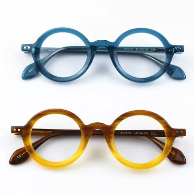 Vintage 43mm Oval Round Eyeglasses Frames Acetate Glasses Men Womens Optical • $28.49