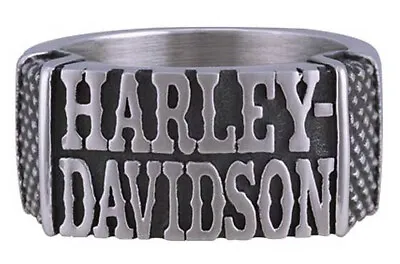 Harley-Davidson Men's Vintage Antique Finish Old Font Western Band Ring HSR0073 • $58.49