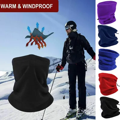 Winter Neck Warmer Gaiter Fleece Windproof Face Mask Cover Scarf For Men Women • £3.03