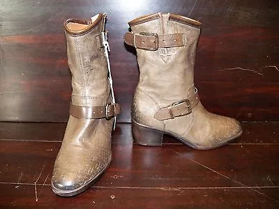 New Womens UGG Conchetta Weave Italian Collection Grey Leather Mid Calf Boots • $79.99