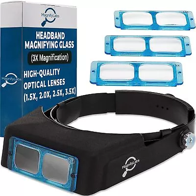 Headband Magnifier Headset - Magnifying Visor With 4 Real Glass Optical Lens ... • $39.86