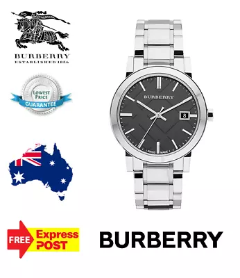 New Burberry 'the City' Bu9001 Silver/black Check Mens Womens Unisex Watch • $309.99