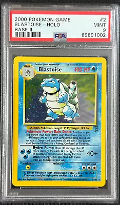 $80 • Buy 2000 Blastoise Holo MINT PSA 9 Base Set 2 Pokemon Card