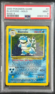 $80 • Buy 2000 Blastoise Holo MINT PSA 9 Base Set 2 Pokemon Card