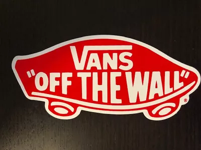 VANS Off The Wall Skateboard Sticker Large 6 X2.5  Wide Red & White Decal • $4.95