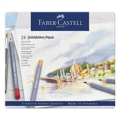 Faber-Castell Goldfaber Aqua Watercolour Pencils - Tin Of 24 • £21.50