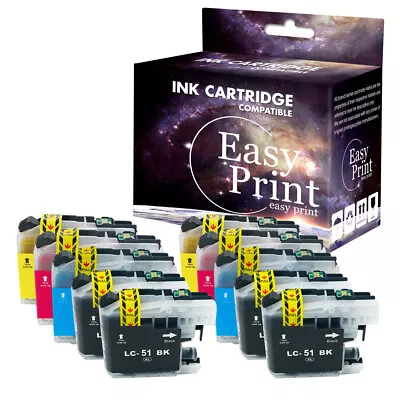 10PK LC51 Ink Cartridge Fits Brother MFC-240C 880CDN FAX-1460 DCP-153C DCP-750CN • $20.44