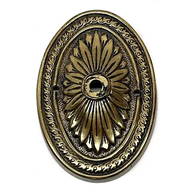 Vintage Solid Brass Oval Rosette Medallion Canopy Floral Lamp Chandelier Part 6  • $39.97
