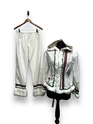 Adults White Faux Fur Eskimo Suit Size Medium - Ex Hire Fancy Dress Costume • £28