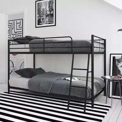 Mainstays Small Space Junior Twin Over Twin Modern Metal Bunk Bed Black • $184.99