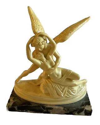 G Ruggeri ￼Cupid's Kiss Alabaster Sculpture Italy￼ 5” X 6” • $99