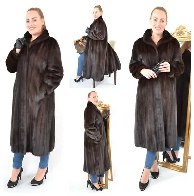 Us4062 Real Mink Fur Coat Female Skins Ranch Mink Size Xl - Nerzmantel Pelliccia • $299
