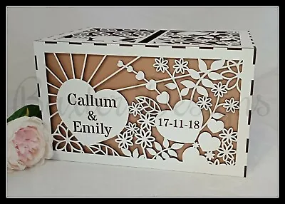 Double Box PAINTED Wooden Wedding Engagement Party Card Wishing Well Box • $86.25