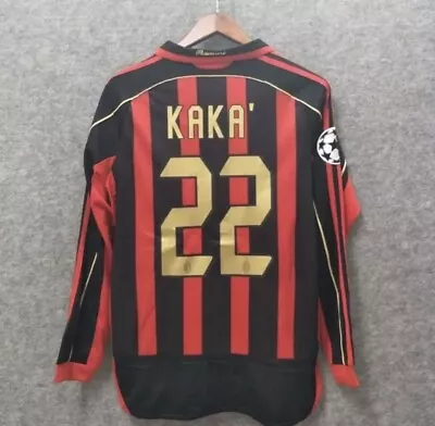 2006/07 AC Milan KAKA #22 Retro Home Shirt Long Sleeve With Patches Red📦✅✅ • £55