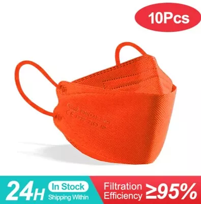 10pcs ORANGE FFP2 KN95 Face Mask For Adult Mouth Cover Unisex  • $26