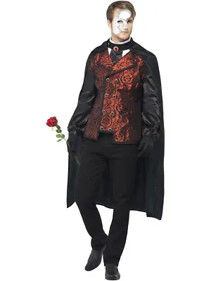 Men's Dark Phantom Masquerade Opera Costume Medium 38-40 • $66.98