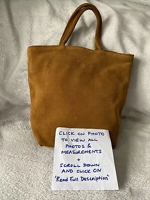 Prickly Pear Small Suede Top Handle Handbag Camel Caramel Beige Brown • £5.50