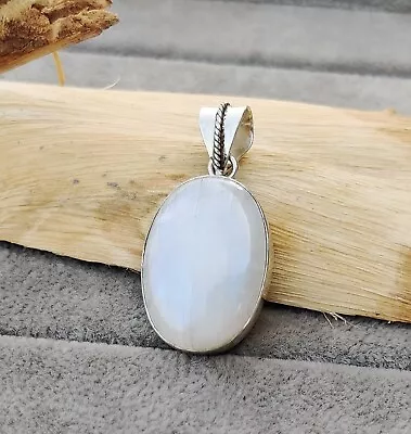 Moonstone Gemstone  Pendant 925 Sterling Silver Oval Gemstone Pendant MO** • $15.66