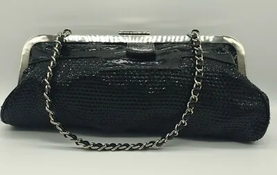 £15.99 • Buy Handbag   Leko  Sequins  Black/ Black Hand Bag,chrome Handle.magnetic Close 