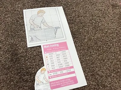 Mini Man Ironing Pattern Cross Stitch Chart Only / M17 • £0.99