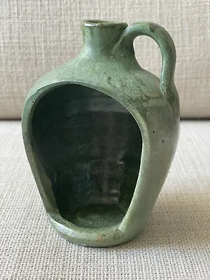 Arts & Crafts Green Pottery Jug Incense Candle Holder Mission Style Antique • $39.50