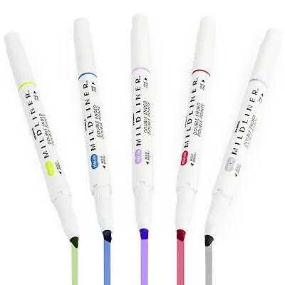 Zebra Mildliner Creative Marker Pen - Double Ended - Cool And Refine - Set Of 5 • $17.06