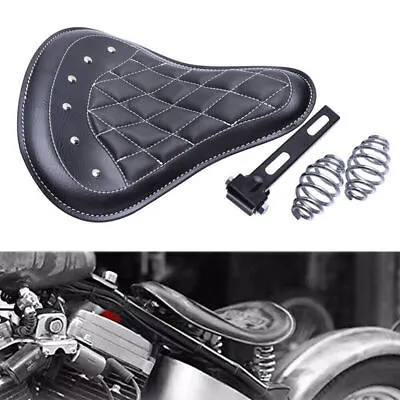 Motorcycle 13  Large Spring Solo Bracket Seat For Harley Davidson Chopper Bobber • $58.60