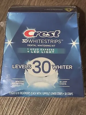 $21 • Buy Crest 3D Whitestrips Dental Whitening Kit 30 Levels Whiter + LED Light New