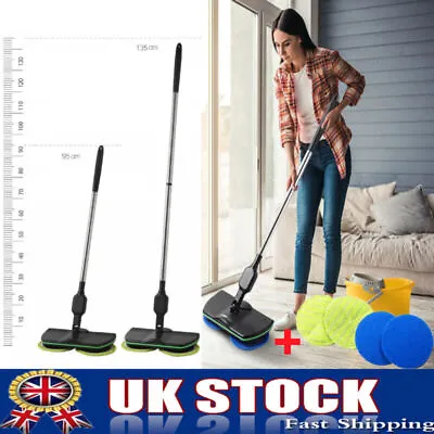 Electric Cordless Floor Cleaner Scrubber Sweeper Polisher Mop Set Rechargeable • £22.39