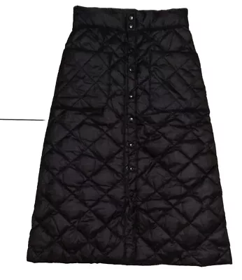 SKIWEAR QUILTED WINTER SKI/SNOW SKIRT Snaps  Black Women Sz S/ XS • $39.98