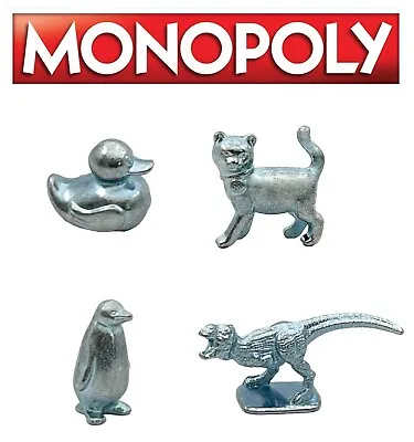 Monopoly T-Rex Dino Duck Pinguin Cat Game Token Movers Set Of 4 New Replacements • $4.97