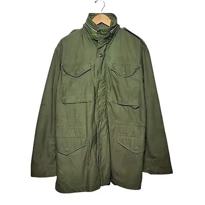 1966 Vietnam US Army Military M-65 OG-107 Man's Field Coat With Hood Long Small • $100