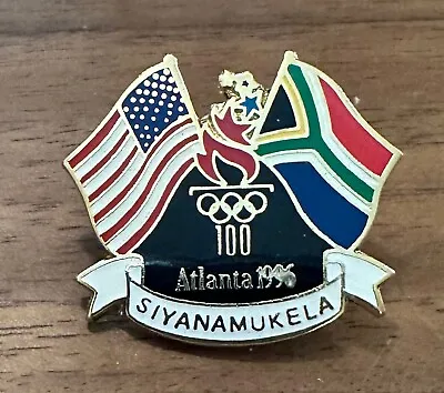 Atlanta 1996  Welcome  SIYANAMUKELA South Africa ZULU USA Flags Olympic Pin • $5