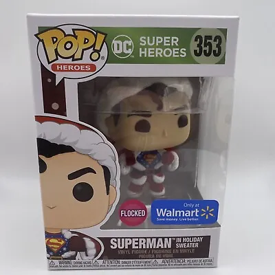 $24.99 • Buy Funko POP DC Heroes Superman In Holiday Sweater 353 Flocked Walmart Christmas