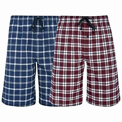 Hanes Men’s & Big Men’s Woven Stretch Pajama Shorts 2 Pack Red Navy Cotton 3XL • $10.49