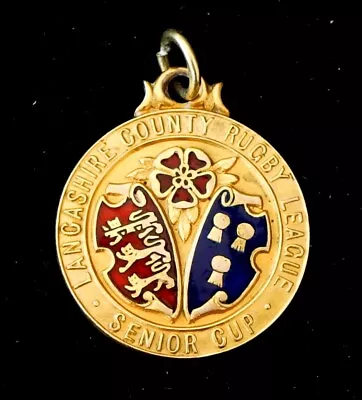 Rare 9ct Gold Rugby Football League Medal. Sammy Miller Salford Red Devils 1935 • £675