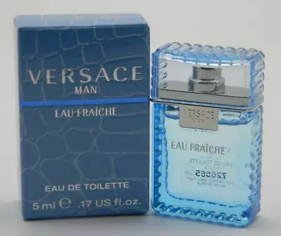 Versace Pour Homme Eau Fraiche EDT 5ml / 0.17 Fl Oz Mini Splash Men Cologne NIB • $14.95