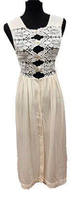 $59 • Buy Alice McCall Off White Silk Dress With Broderie Anglaise Bodice  Sz 8