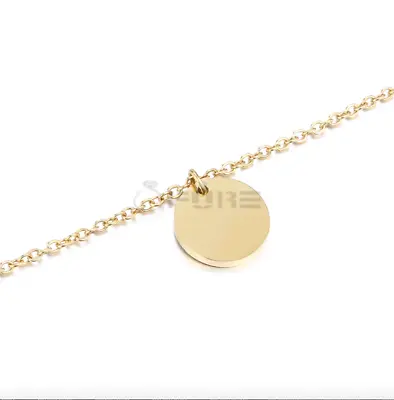 £3.99 • Buy 18K Gold Plated Sterling Silver Round Coin Disc Pendant Necklaces Gold Necklaces