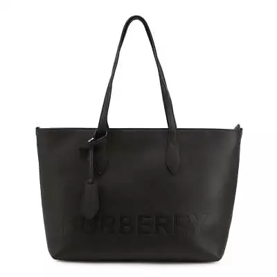 Burberry Leather Zip Fastening Shopping Bag With Lined Interior 'Black' • $2254