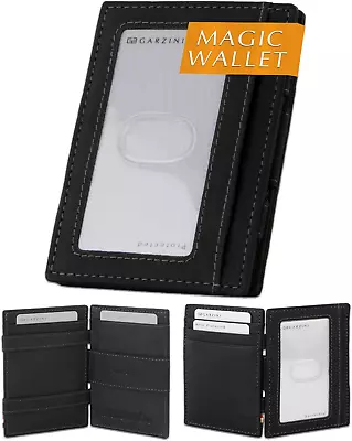 Magic Wallet With ID Holder Minimalist Wallet With RFID Card Holder Leather Wa • $76.63