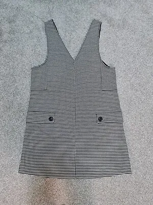 Mango Black & White Houndstooth Short Pinafore Dress UK 10. BNWT. • $6.30