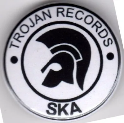 TROJAN RECORDS - SKA Pin Button Badge 25mm - VESPA LAMBRETTA - SCOOTER SKINHEAD • £1.40