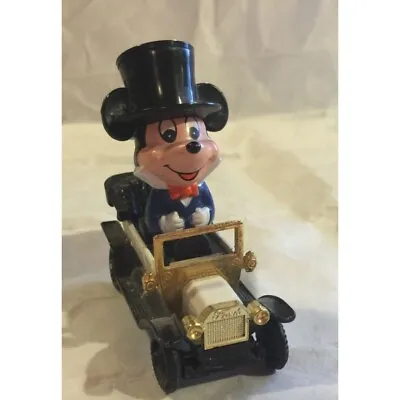 DISNEY TOMY Toy Diecast Car Mickey Mouse In Top Hat Driving • $24