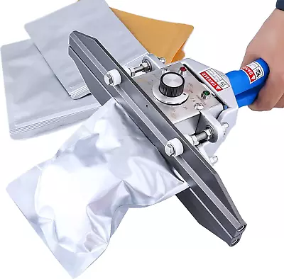 Mylar Bag Heat Sealer Crimp Heat Sealer Integrated Type Portable Hand Held Hea • $200.55