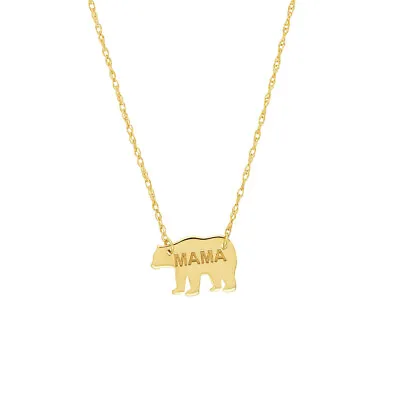 0.75mm Adjustable Mama Bear Necklace Real 14K Yellow Gold • $107.24