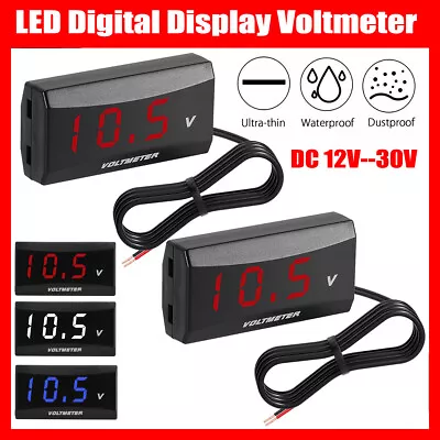 2Pcs 12V ~ 30V Digital LED Display Voltmeter Car Motorcycle Voltage Gauge Meter • $9.35