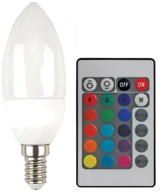 Pro-Elec E14 4W RGBW LED Candle Bulb With Remote • £13.91